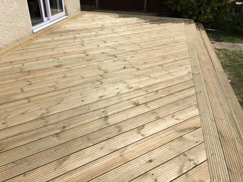 Decking outside back door 