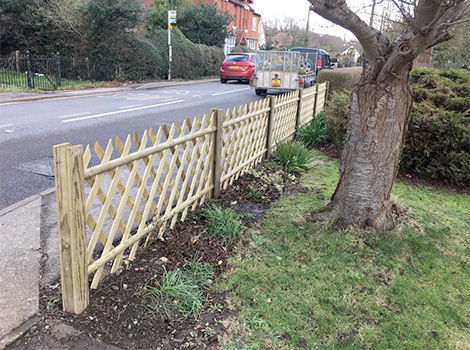 Large front garden fence