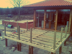 Quality decking at new build house being constructed
