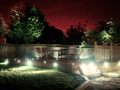 Decking Lit Up At Night