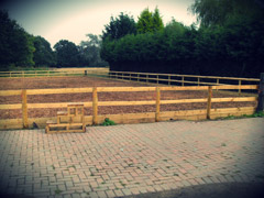 Post And Rail Fence with Chicken Wire